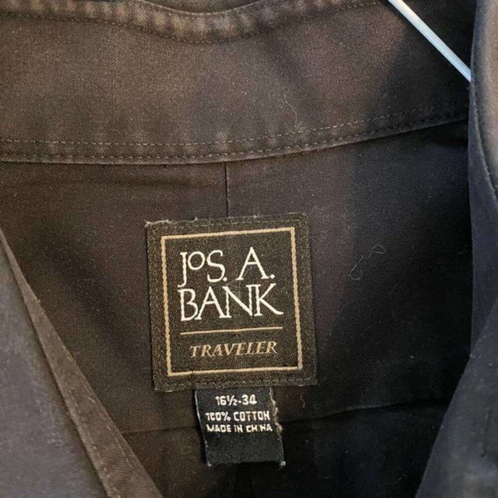 Joseph A Banks Long Sleeved Black Travelers Line Size 16.5 - 34 - Picture 3 of 5